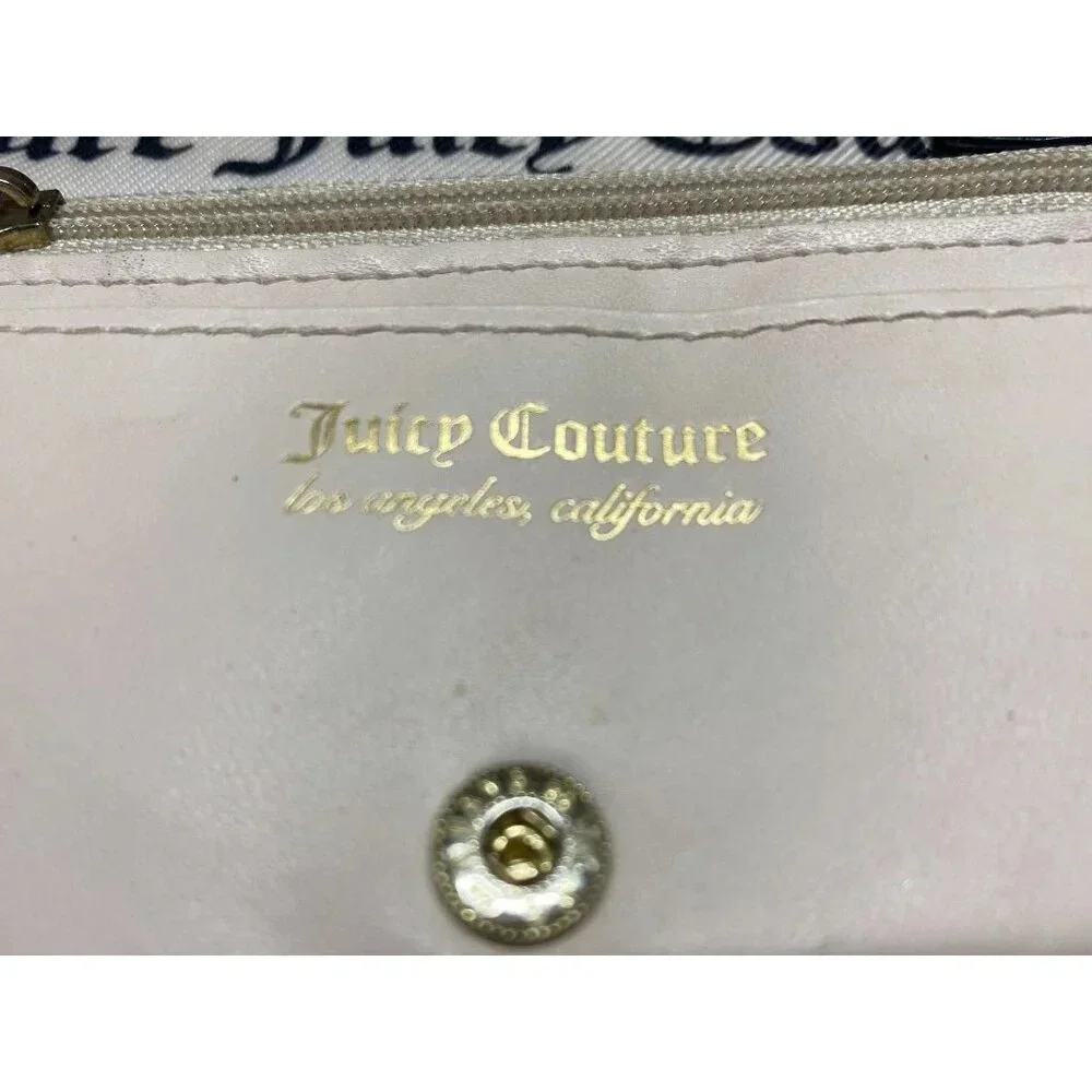 Juicy Couture Black Wallet Petal Stat Floral Monogram Y2K Key Ring